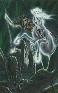 Oromë caccia i mostri di Morgoth, di Kip Rasmussen