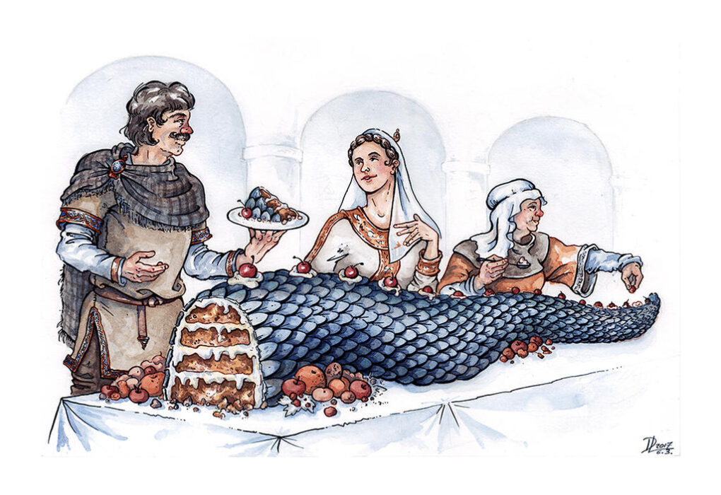 The Mock Dragon’s Tail was eaten after dinner on Christmas Day