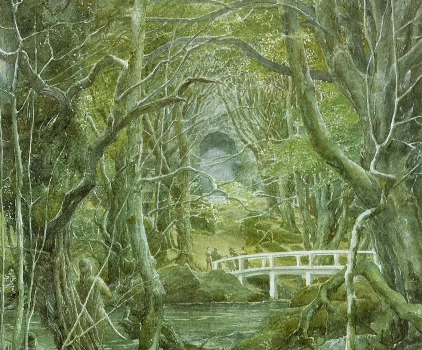 L'ingresso al Palazzo di Thranduil, di Alan Lee