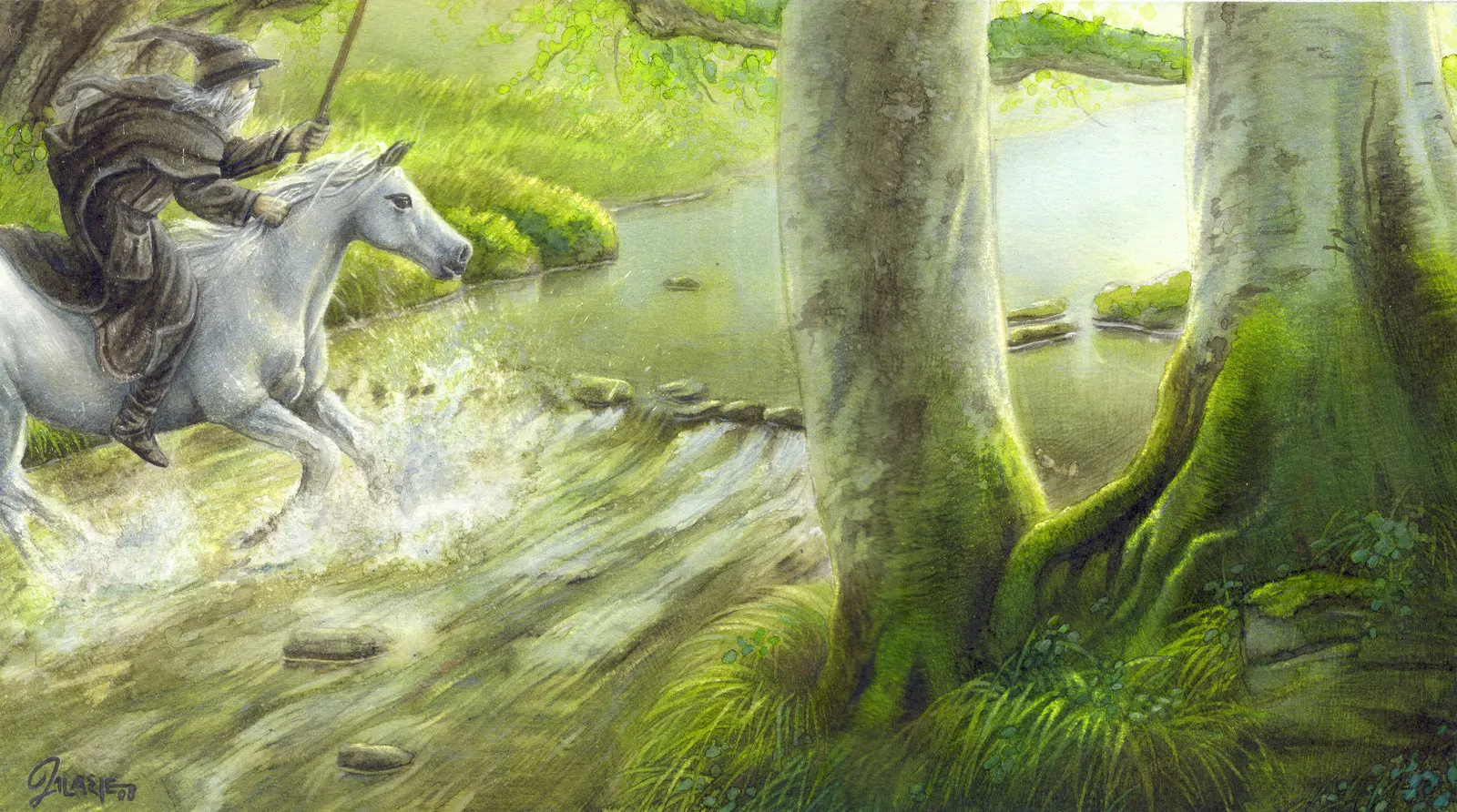 Gandalf attraversa Sarn Ford, di Alarie