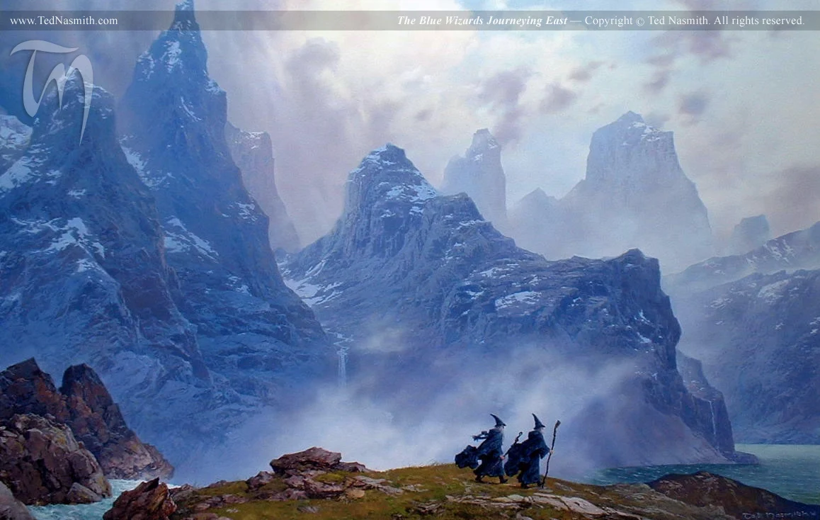 Gli Stregoni Blu in viaggio verso Ovest, di Ted Nasmith
